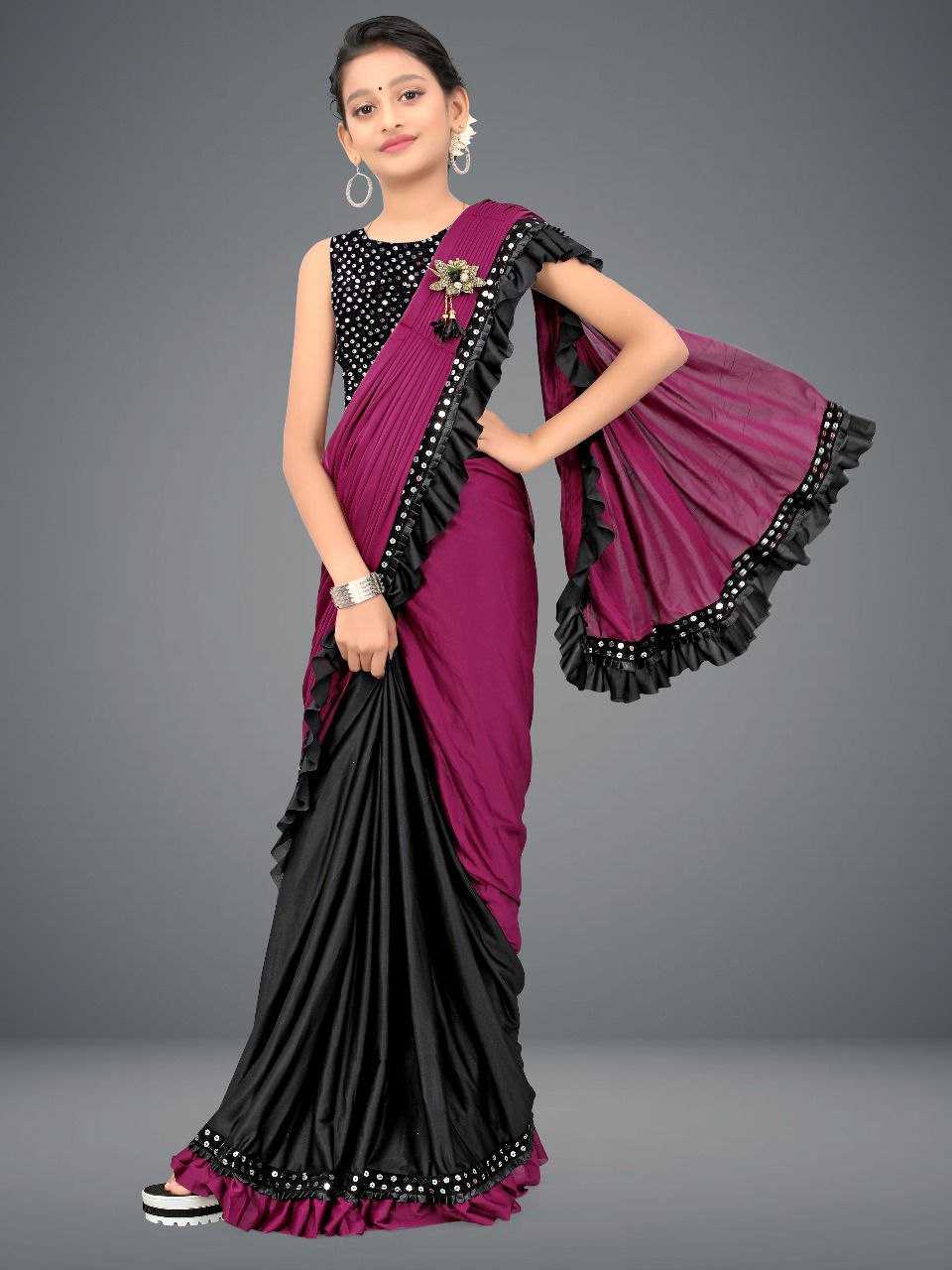 Ynf Delta lycra KESH461 45 Kids Wear Wholesale Kids Saree Dress Manufacturer- Kids Exports