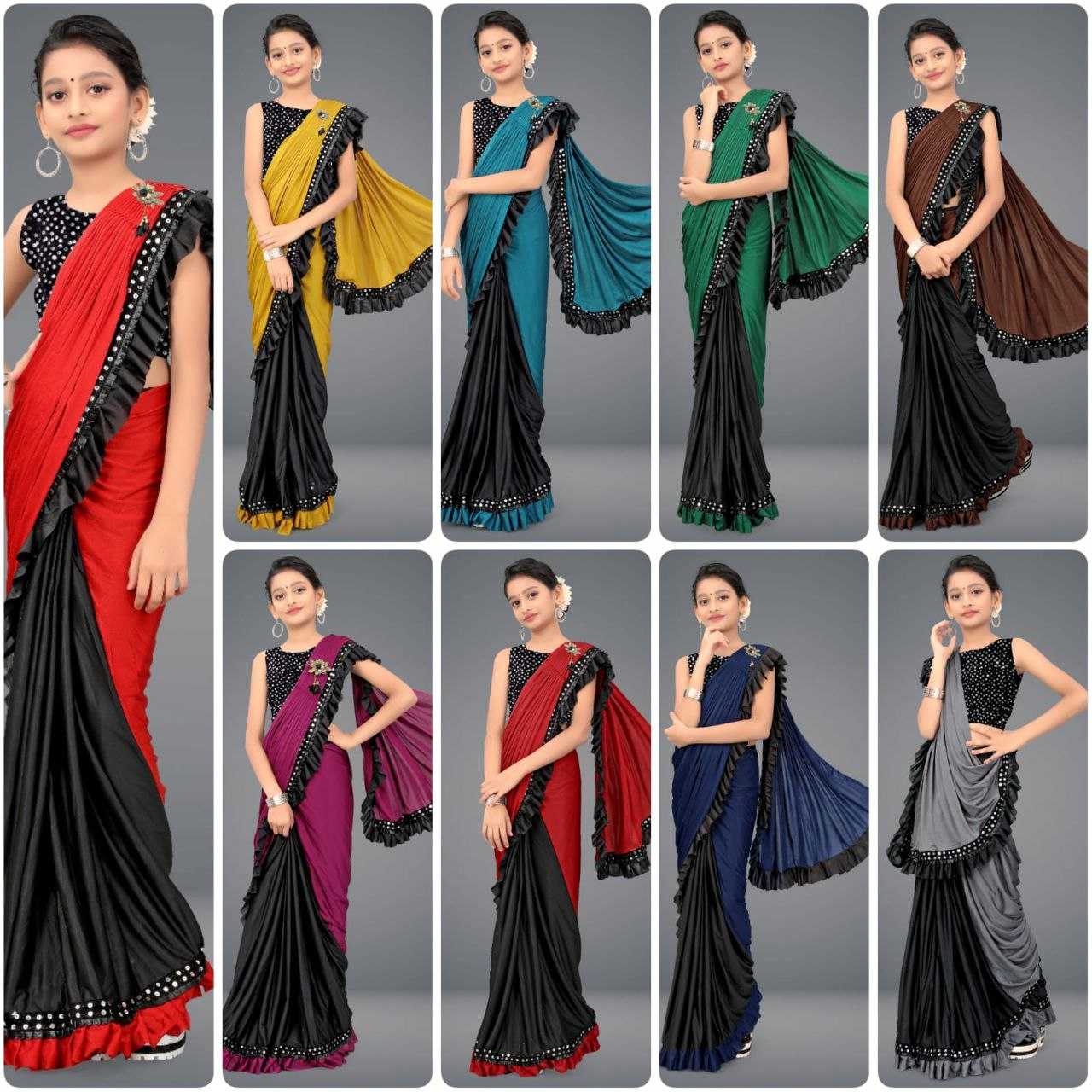 Ynf Delta lycra KESH461 45 Kids Wear Wholesale Kids Saree Dress Manufacturer- Kids Exports