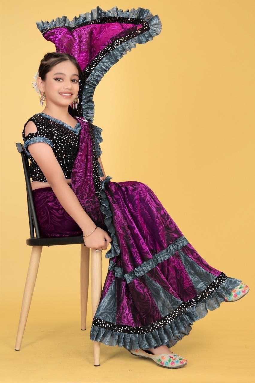 Ynf Fancy KESH461 50 Kids Wear Wholesale Kids Saree Dress Manufacturer- Kids Exports