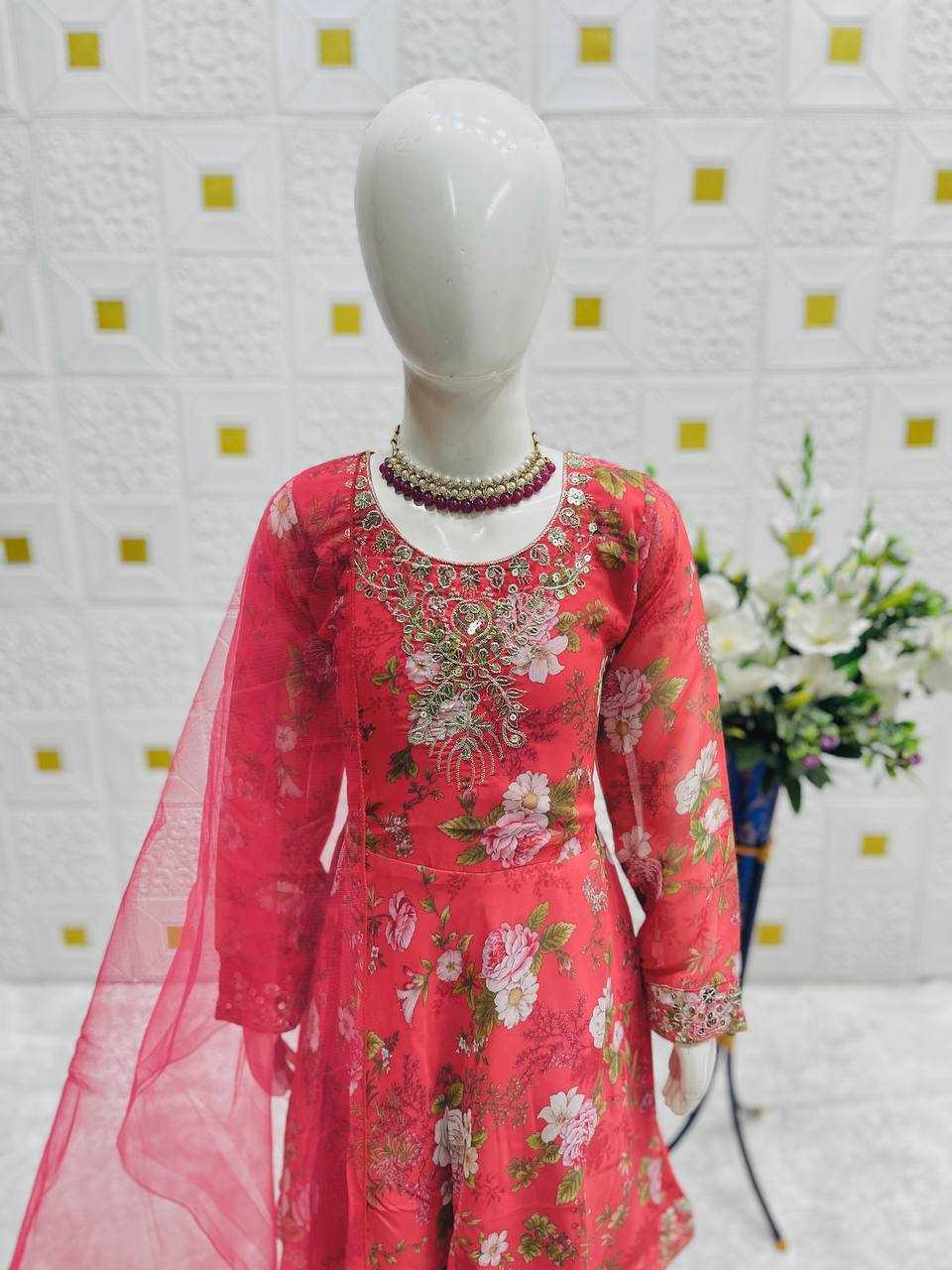 Ynf Georgette RIN234 218 Kids Wear Wholesale Kids Gown Kids Anarkali Suits Kids Ethnic Gowns Manufacturer- Kids Exports