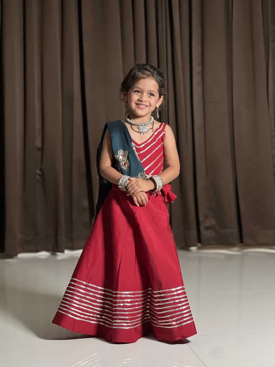 Ynf Heavy Roman Silk RIN227 2K25 Kids Wear Wholesale Kids Lehenga Kids Ghagra Choli Manufacturer- Kids Exports