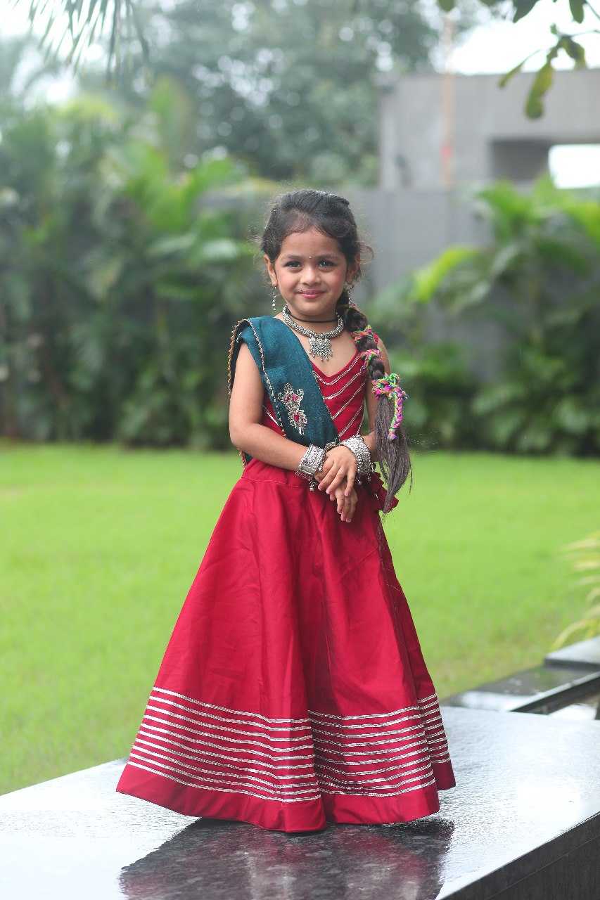 Ynf Heavy Roman Silk RIN227 2K25 Kids Wear Wholesale Kids Lehenga Kids Ghagra Choli Manufacturer- Kids Exports
