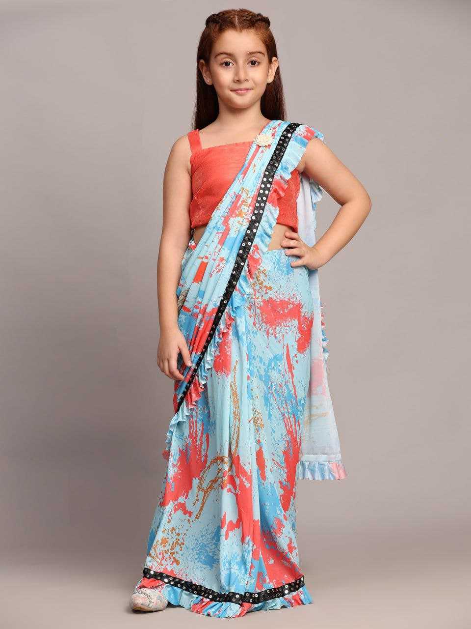 Ynf Lycra RIN204 501 Kids Wear Festive Collections Wholesale Kids Saree Dress Kids Ethnic Wear Kids Party Wear Ethnic Manufacturer- Kids Exports