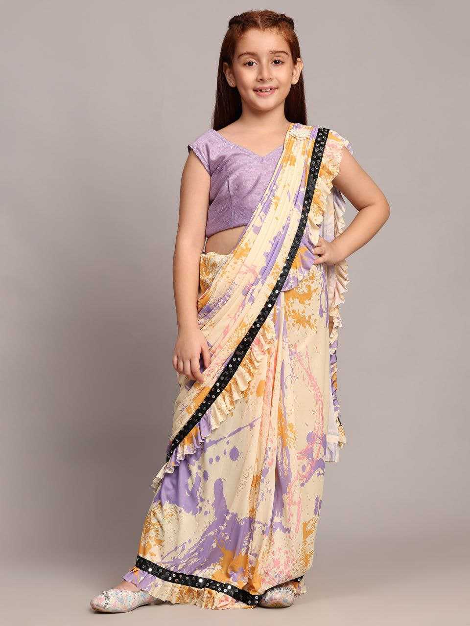 Ynf Lycra RIN204 501 Kids Wear Festive Collections Wholesale Kids Saree Dress Kids Ethnic Wear Kids Party Wear Ethnic Manufacturer- Kids Exports
