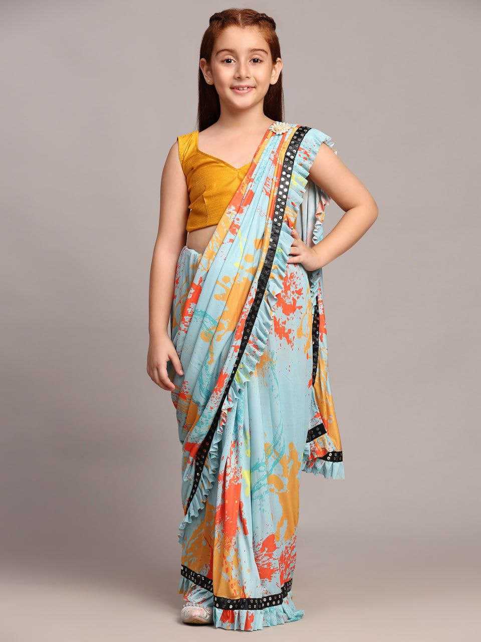 Ynf Lycra RIN204 501 Kids Wear Festive Collections Wholesale Kids Saree Dress Kids Ethnic Wear Kids Party Wear Ethnic Manufacturer- Kids Exports