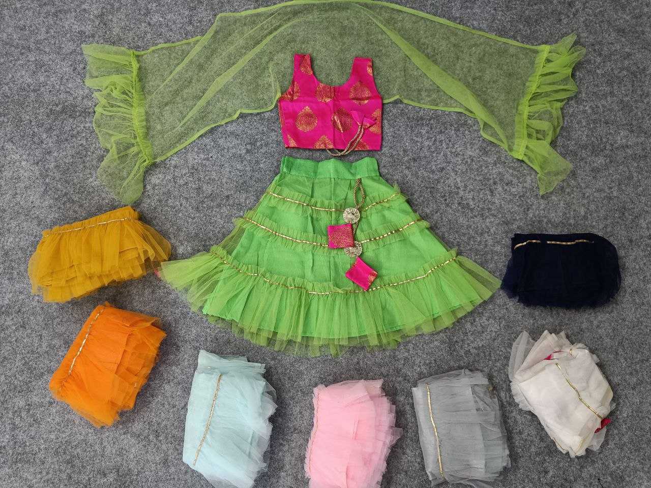 Ynf Net KESH461 35 Kids Wear Wholesale Kids Ghagra Choli Kids Navratri Outfits Manufacturer- Kids Exports