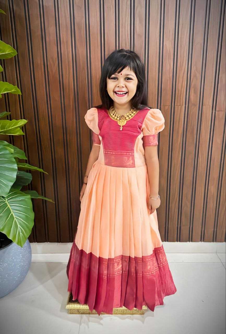 Ynf Pure Cotton RIN161 DAUGHTER Kids Wear Wedding Collections Festive Collections Wholesale Kids Gown Girls Cotton Frocks Kids Festive Wear Manufacturer- Kids Exports
