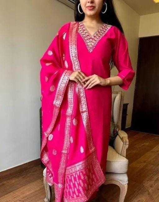 Ynf Rayon RIN222 K4 Kids Wear Wholesale Top & Pant Embroidered Frock Kids Designer Frock Manufacturer- Kids Exports