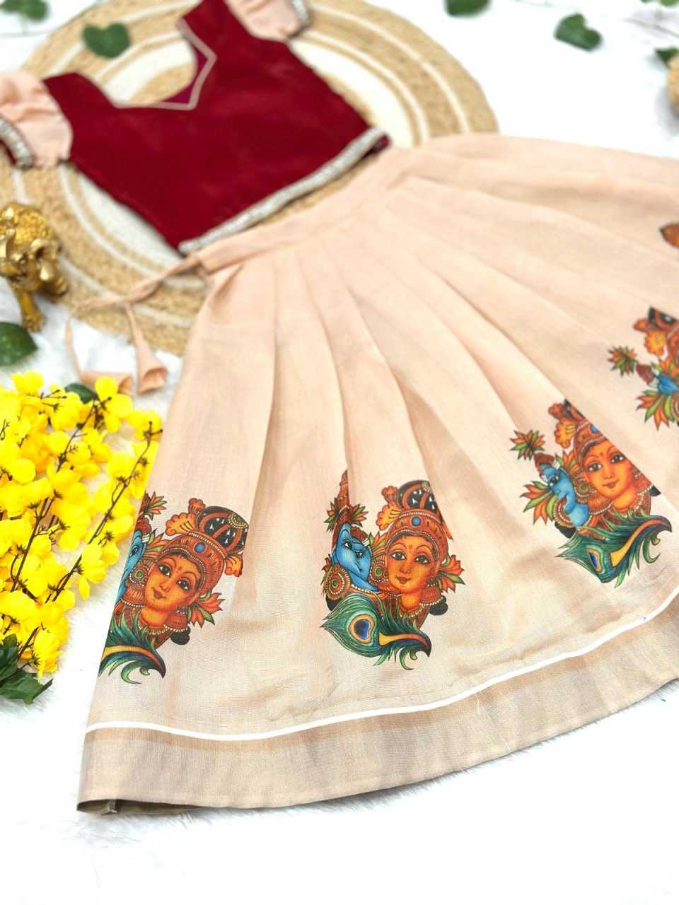 Ynf Rose Gold KESH505 unforgettable Kids Wear Festive Collections Wholesale Kids Lehenga Onam Collections Manufacturer- Kids Exports