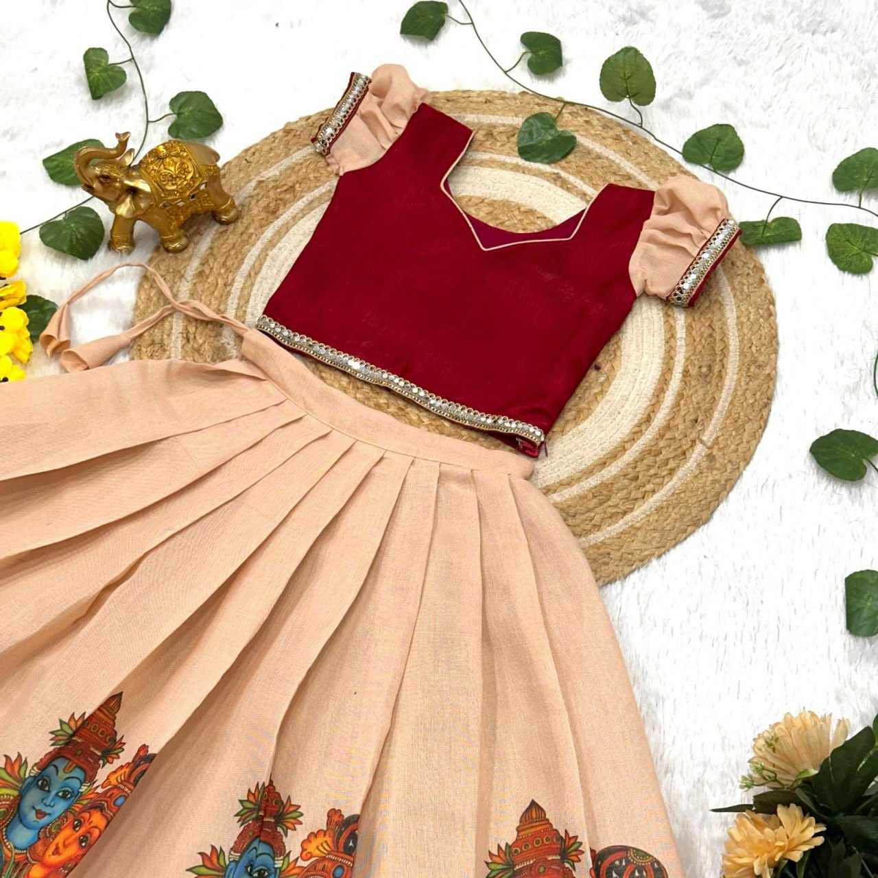 Ynf Rose Gold KESH505 unforgettable Kids Wear Festive Collections Wholesale Kids Lehenga Onam Collections Manufacturer- Kids Exports