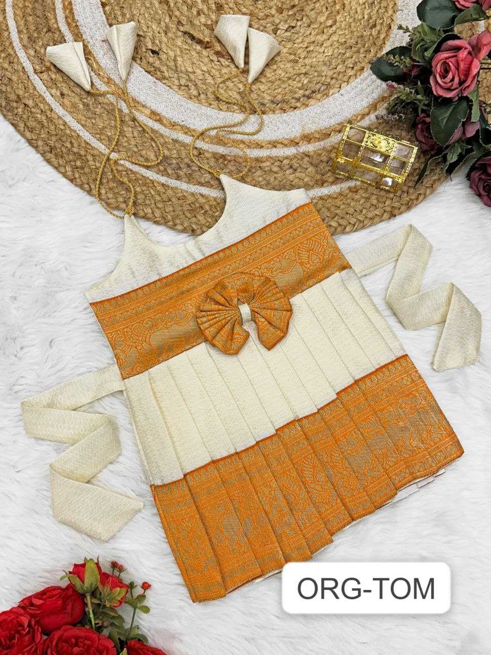 Ynf Soft Tapeta Silk RIN204 Tapeta Kids Wear Festive Collections Wholesale Girls Frock Kids Festive Wear Kids Silk Dress Manufacturer- Kids Exports