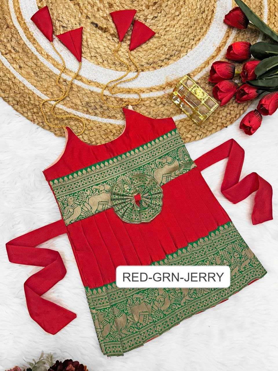 Ynf Soft Tapeta Silk RIN204 Tapeta Kids Wear Festive Collections Wholesale Girls Frock Kids Festive Wear Kids Silk Dress Manufacturer- Kids Exports