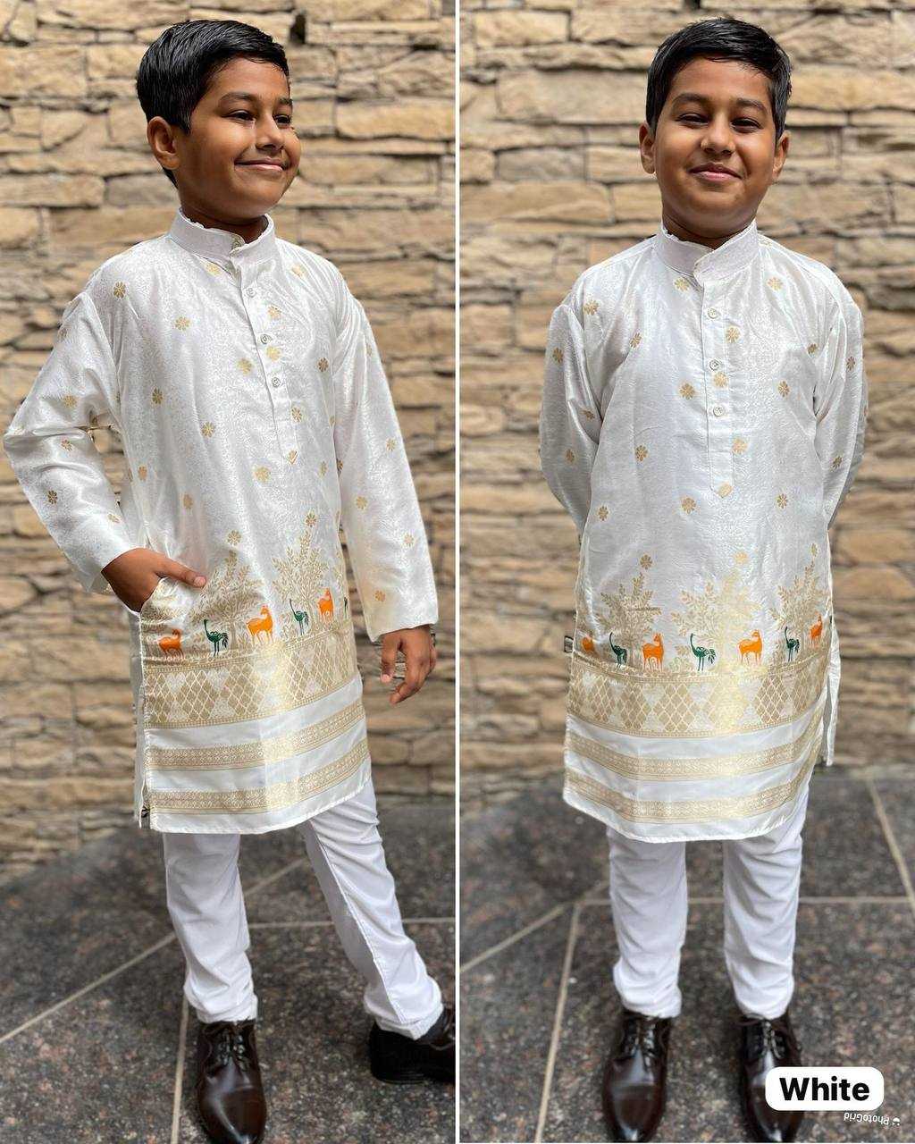 Ynf Cotton RIN125 Prince vol 2 Kids Wear Wholesale Boys Kurta Pyjama Manufacturer- Kids Exports