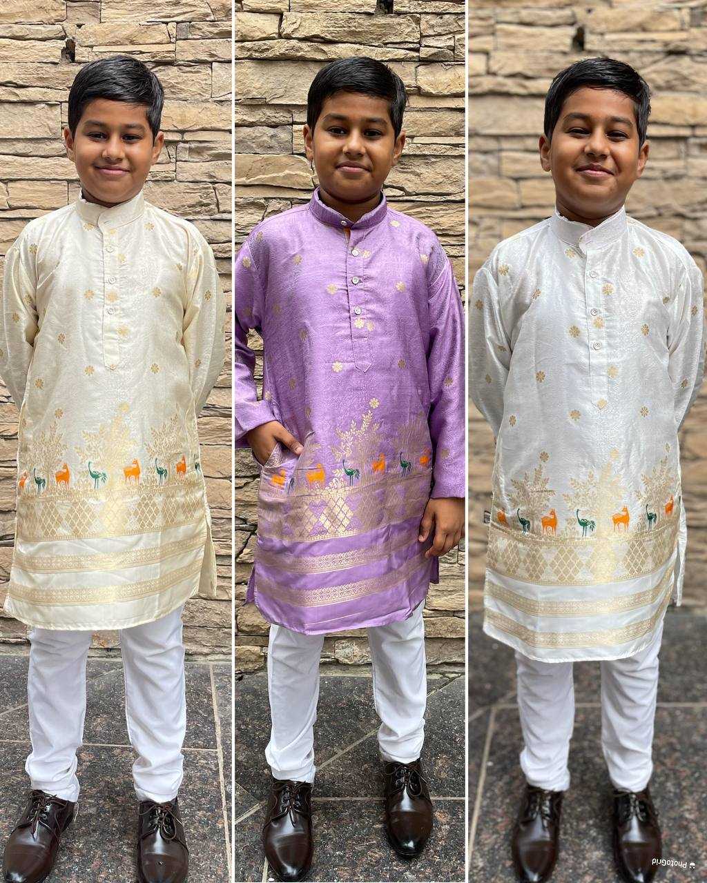 Ynf Cotton RIN125 Prince vol 2 Kids Wear Wholesale Boys Kurta Pyjama Manufacturer- Kids Exports