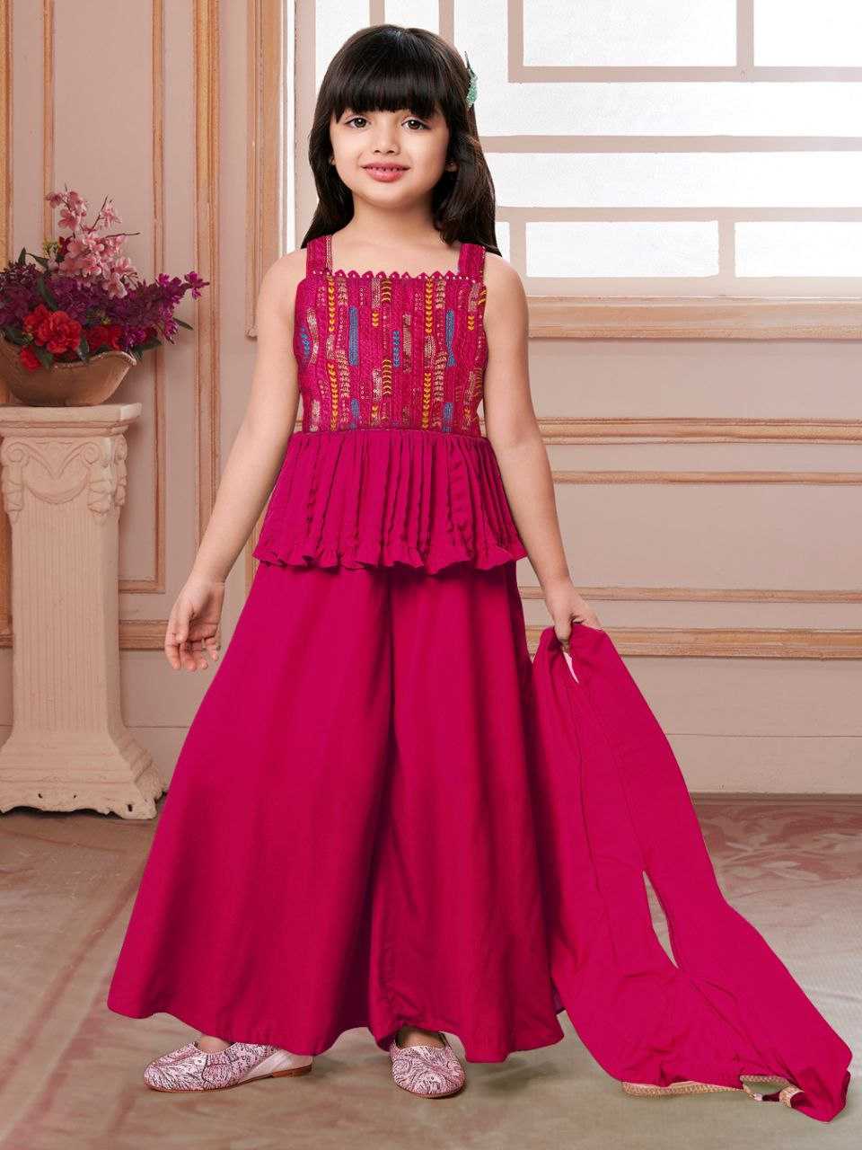 Ynf Crepe KESH461 138 Kids Wear Wholesale Kids Sharara Kids Suit Girls Ethnic Wear Manufacturer- Kids Exports
