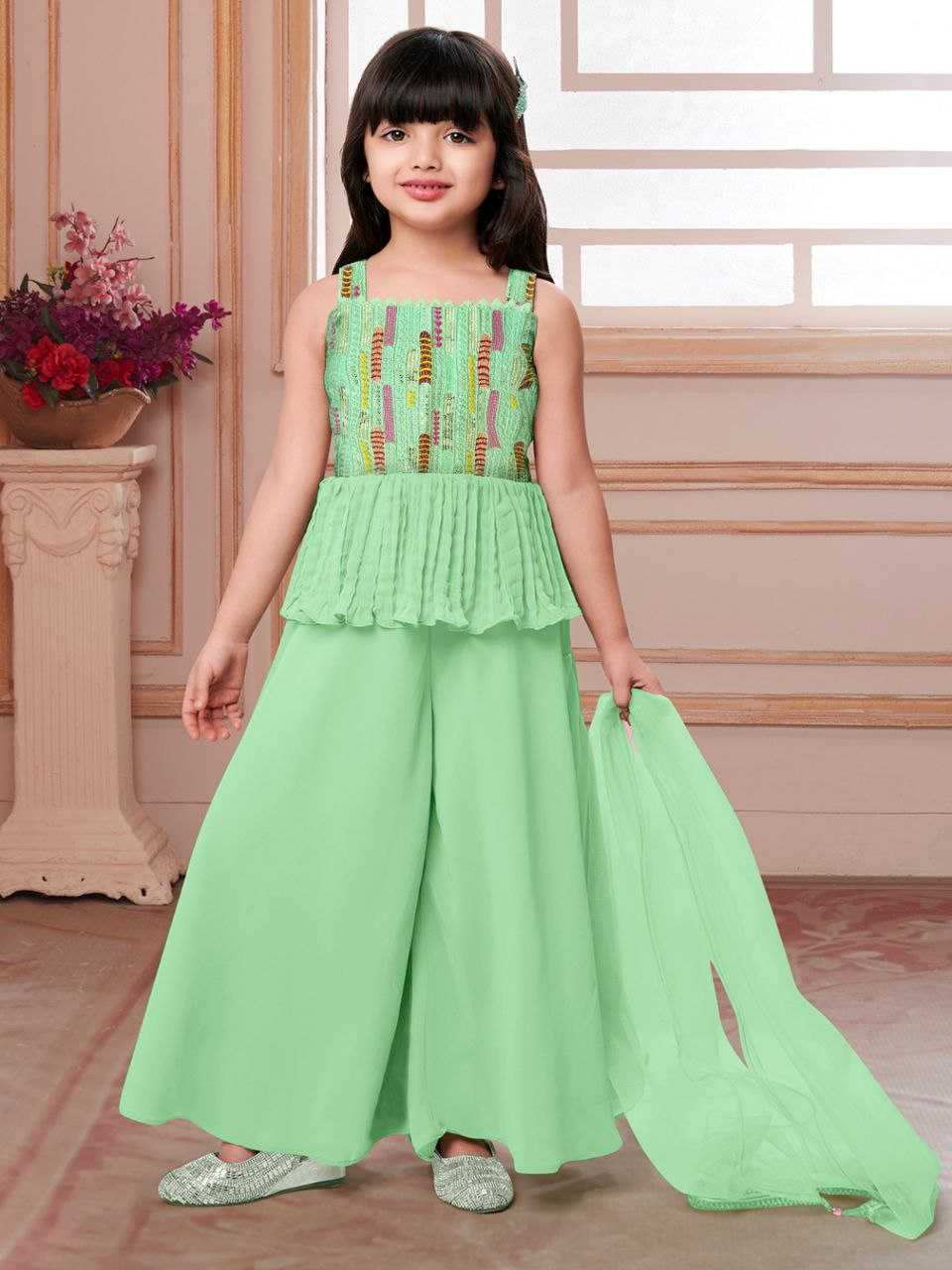 Ynf Crepe KESH461 138 Kids Wear Wholesale Kids Sharara Kids Suit Girls Ethnic Wear Manufacturer- Kids Exports