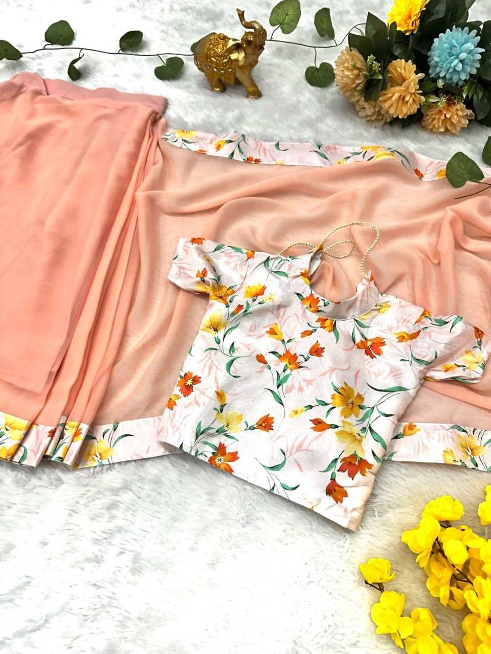 Ynf Georgette KESH505 Hooks Kids Wear Festive Collections Wholesale Kids Saree Dress Kids Festive Wear Kids Party Wear Ethnic Manufacturer- Kids Exports