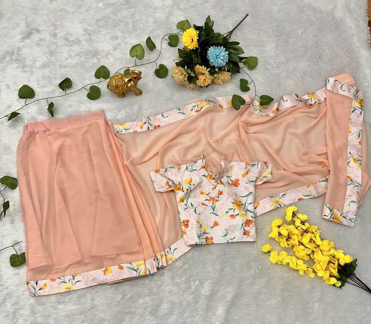 Ynf Georgette KESH505 Hooks Kids Wear Festive Collections Wholesale Kids Saree Dress Kids Festive Wear Kids Party Wear Ethnic Manufacturer- Kids Exports