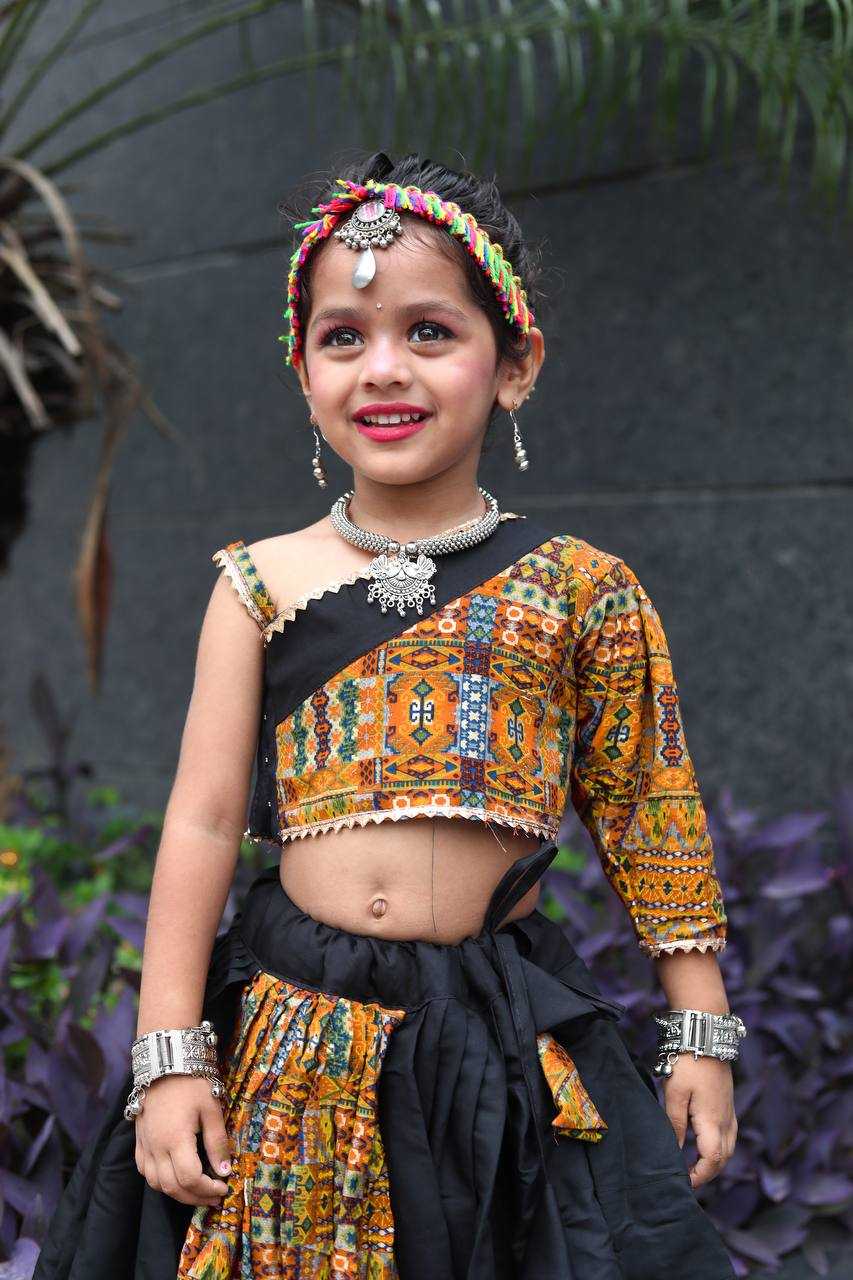 Ynf Heavy Roman Silk RIN227 TIGAR Kids Wear Wholesale Kids Lehenga Kids Ghagra Choli Manufacturer- Kids Exports