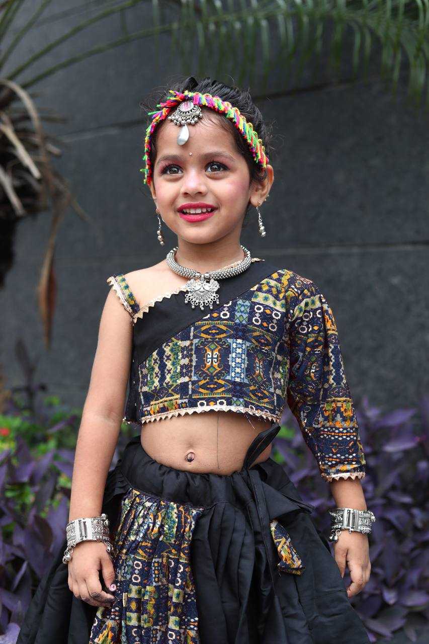 Ynf Heavy Roman Silk RIN227 TIGAR Kids Wear Wholesale Kids Lehenga Kids Ghagra Choli Manufacturer- Kids Exports
