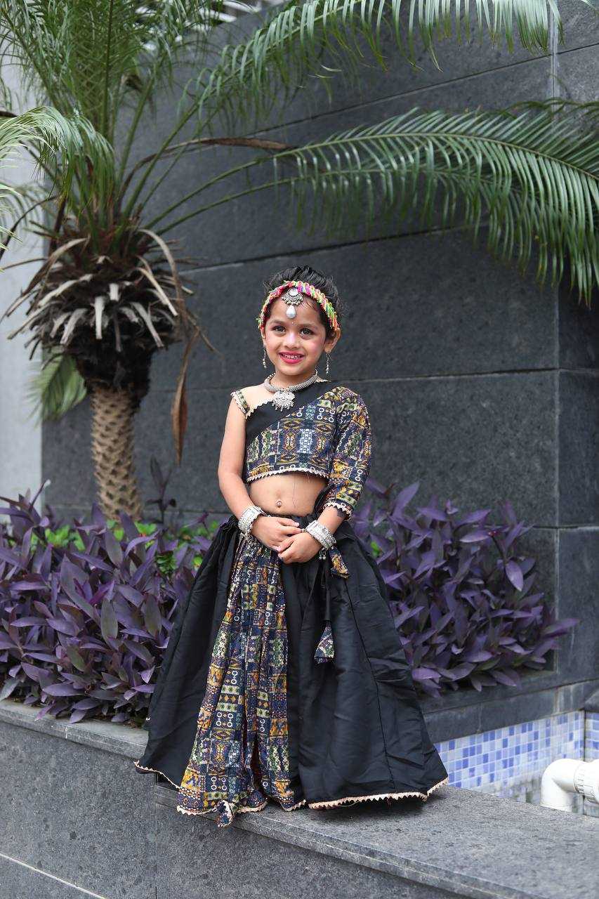 Ynf Heavy Roman Silk RIN227 TIGAR Kids Wear Wholesale Kids Lehenga Kids Ghagra Choli Manufacturer- Kids Exports