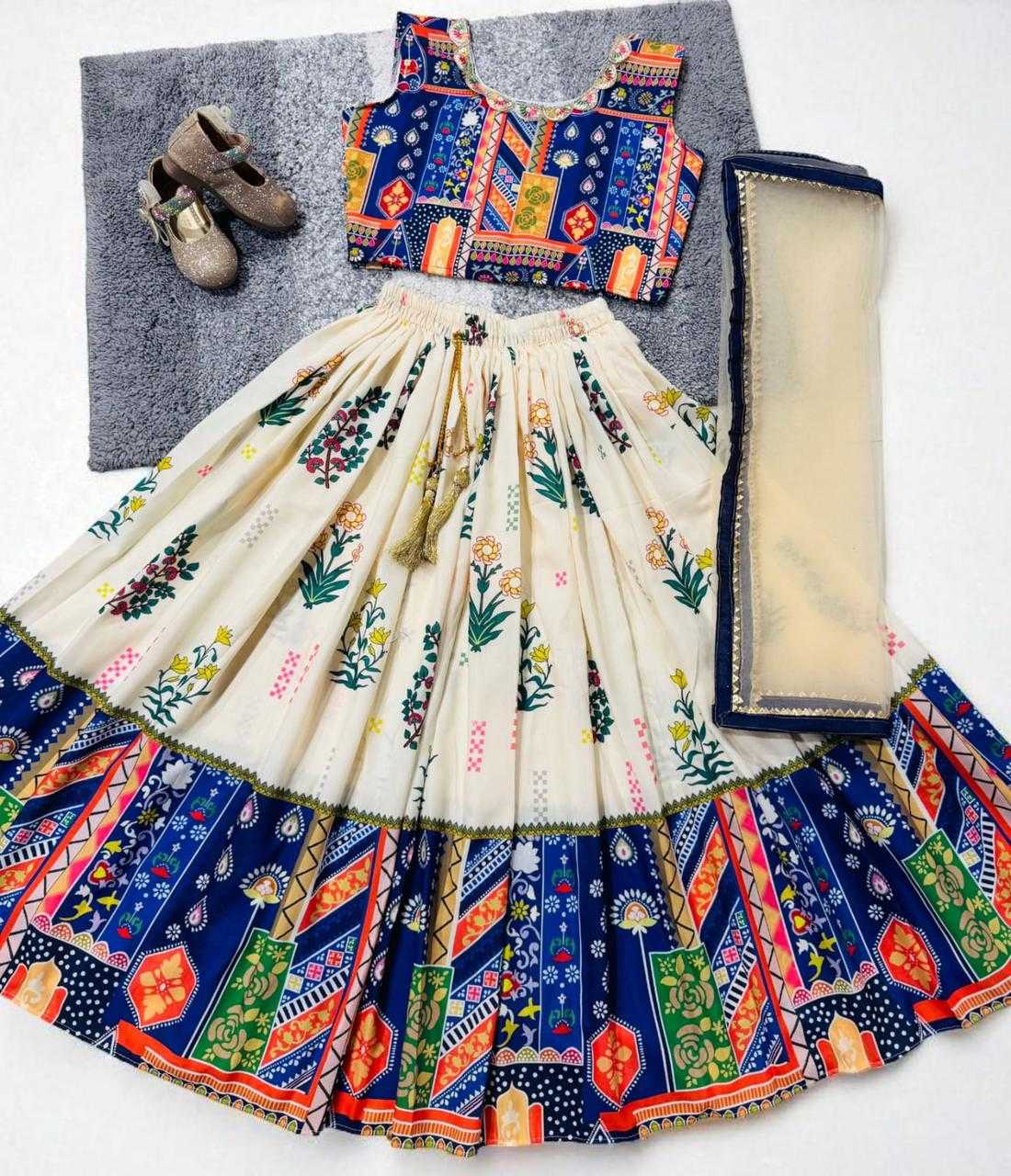 Ynf Muslin Silk RIN235 EKAYA Kids Wear Festive Collections Wholesale Kids Lehenga Kids Lehenga Choli Onam Collections Manufacturer- Kids Exports