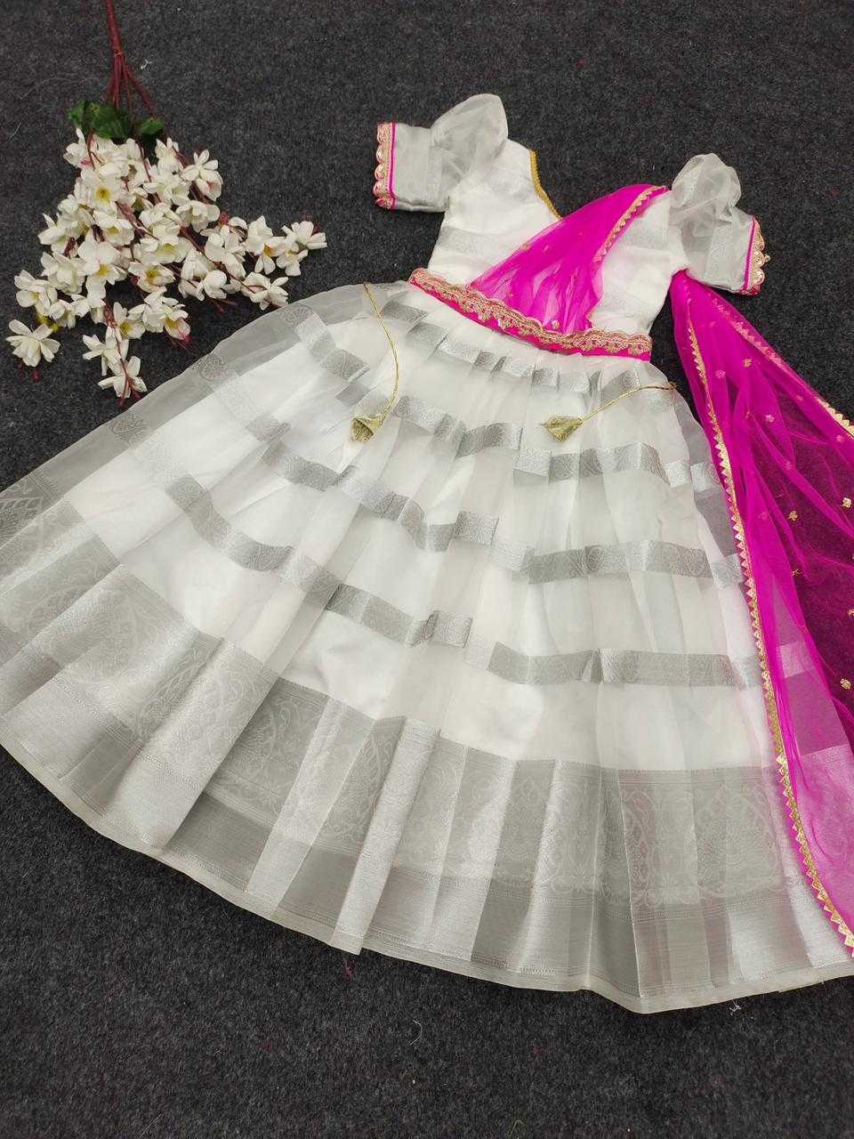 Ynf Nylon RIN235 JUMNA Kids Wear Festive Collections Wholesale Kids Gown Kids Ethnic Gowns Onam Collections Manufacturer- Kids Exports