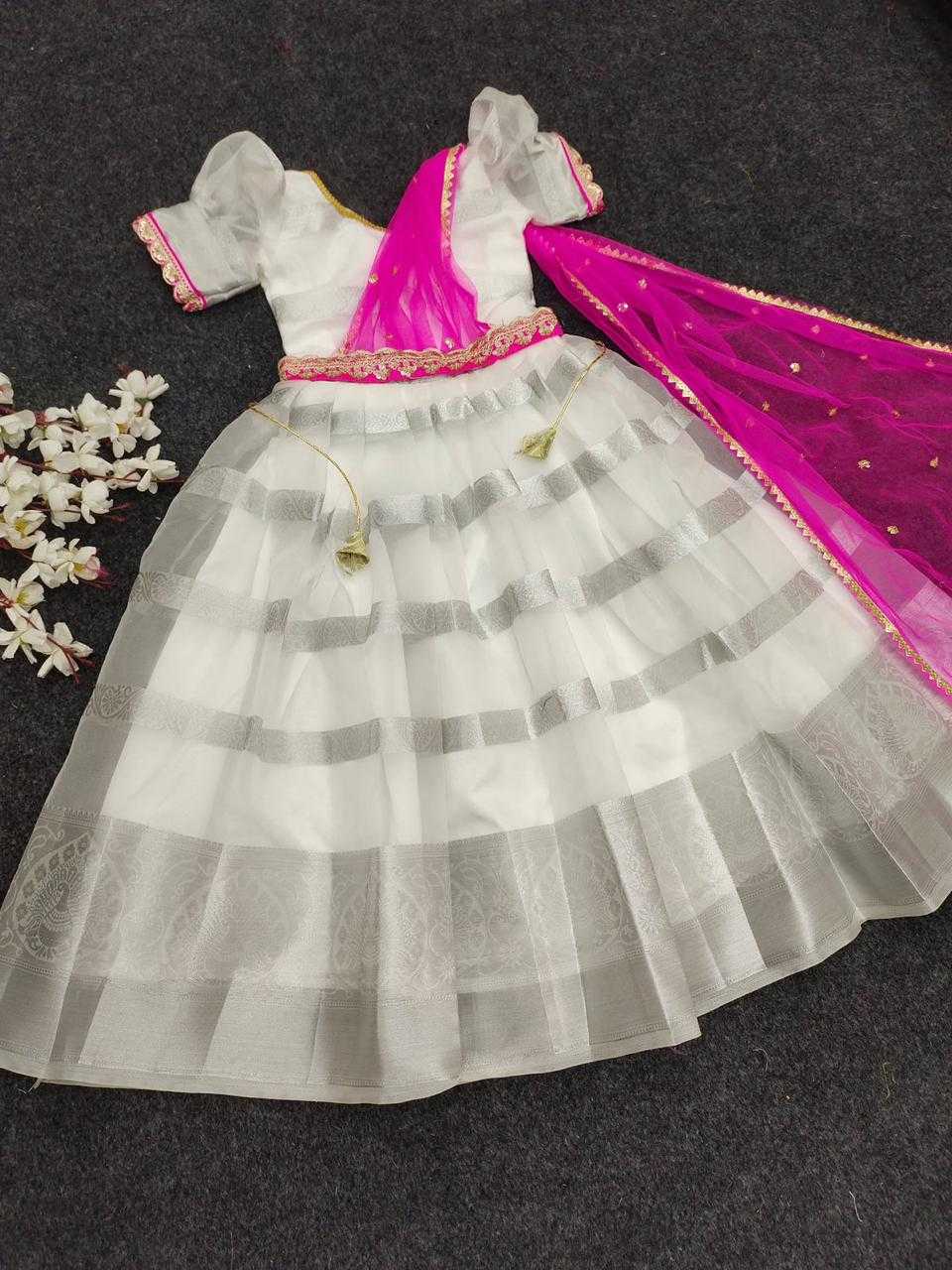 Ynf Nylon RIN235 JUMNA Kids Wear Festive Collections Wholesale Kids Gown Kids Ethnic Gowns Onam Collections Manufacturer- Kids Exports