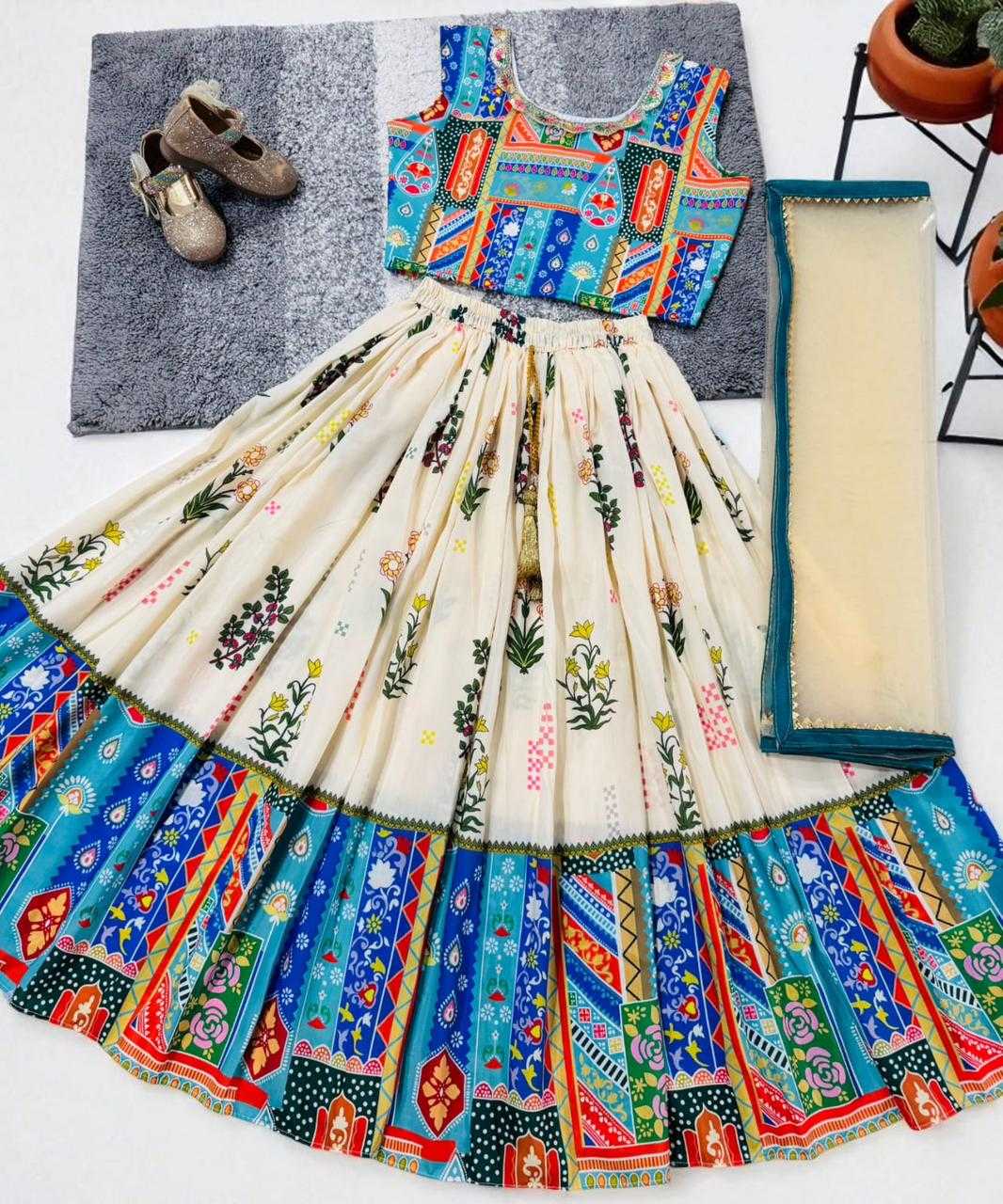 Ynf Soft Cotton Silk RIN235 SKY KIDS Kids Wear Festive Collections Wholesale Kids Lehenga Kids Lehenga Choli Onam Collections Manufacturer- Kids Exports