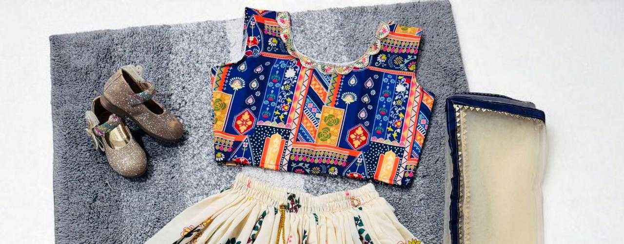 Ynf Soft Cotton Silk RIN235 SKY KIDS Kids Wear Festive Collections Wholesale Kids Lehenga Kids Lehenga Choli Onam Collections Manufacturer- Kids Exports