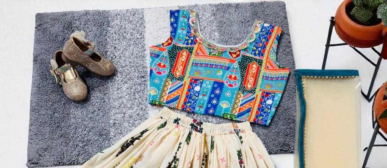 Ynf Soft Cotton Silk RIN235 SKY KIDS Kids Wear Festive Collections Wholesale Kids Lehenga Kids Lehenga Choli Onam Collections Manufacturer- Kids Exports