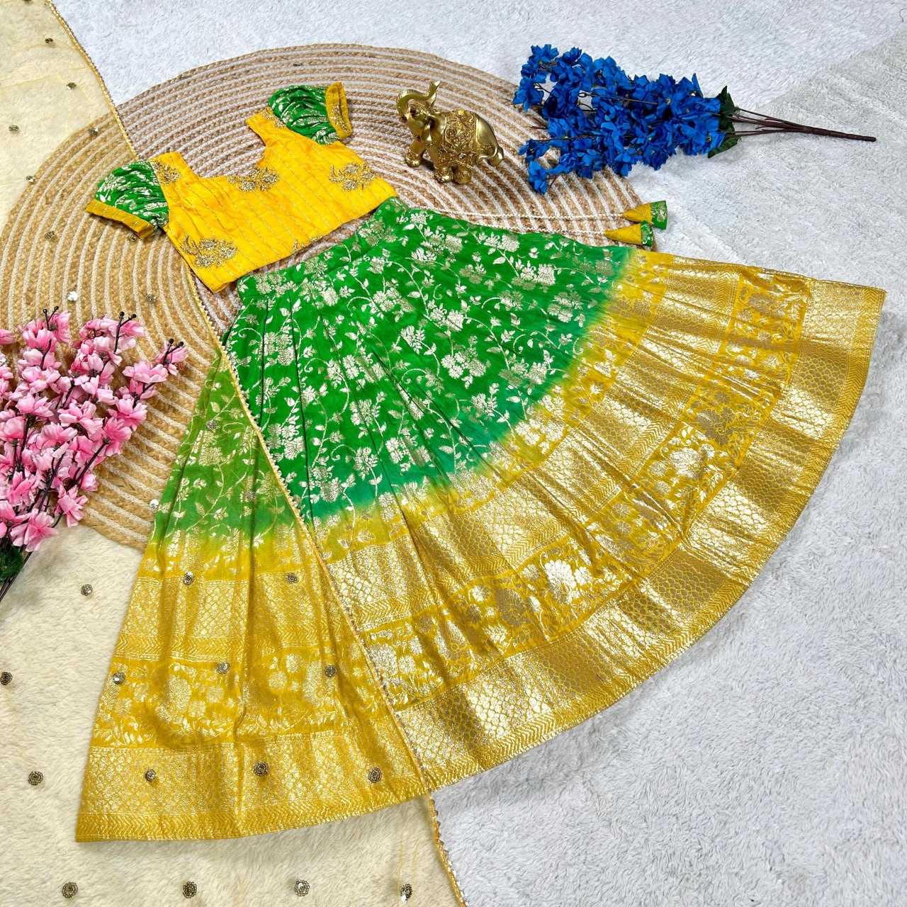 Ynf Tabby Silk Organza KESH505 Tabby Kids Wear Wholesale Kids Lehenga Kids Ghagra Choli Kids Festive Wear Manufacturer- Kids Exports
