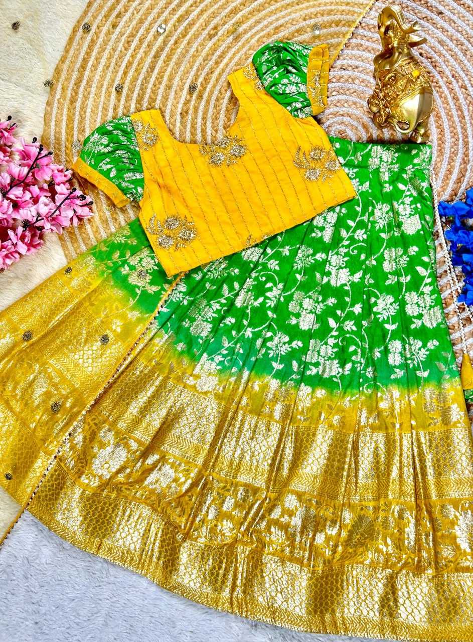 Ynf Tabby Silk Organza KESH505 Tabby Kids Wear Wholesale Kids Lehenga Kids Ghagra Choli Kids Festive Wear Manufacturer- Kids Exports