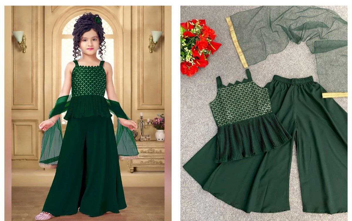 Ynf Crepe KESH461 166 Kids Wear Wholesale Kids Top & Pant Embroidered Frock Kids Festive Wear Manufacturer- Kids Exports