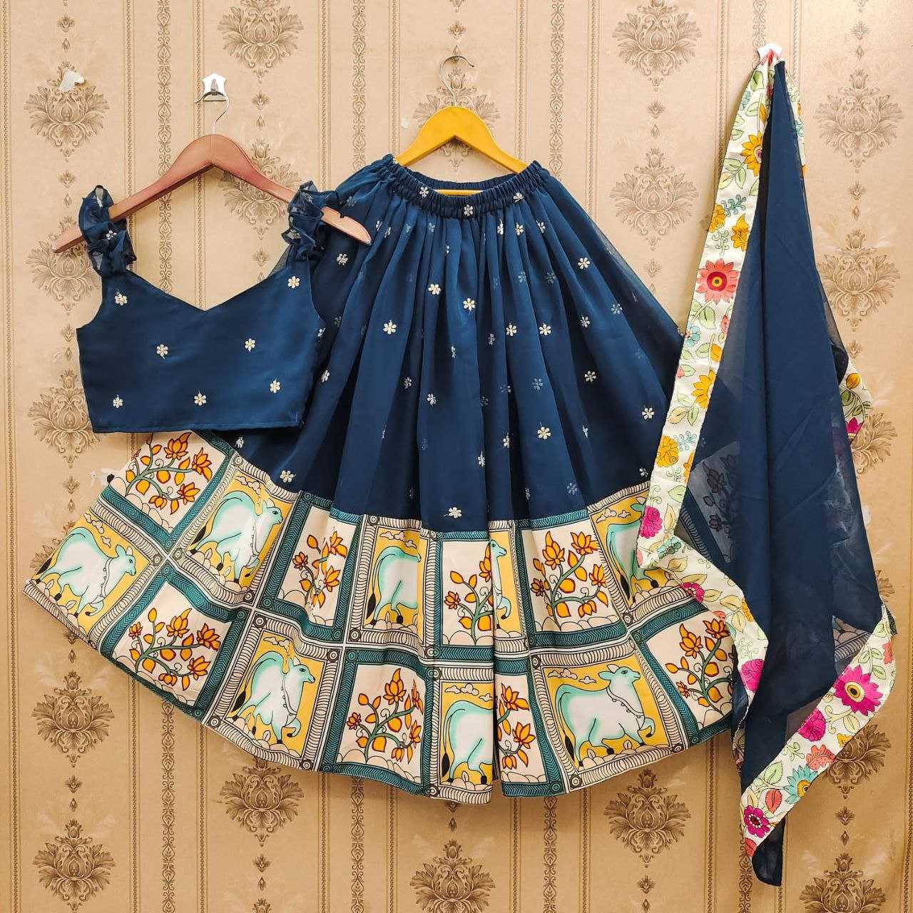 Ynf Faux Georgette KESH461 159 Kids Wear Wholesale Kids Lehenga Choli Kids Diwali Clothes Kids Party Wear Ethnic Manufacturer- Kids Exports