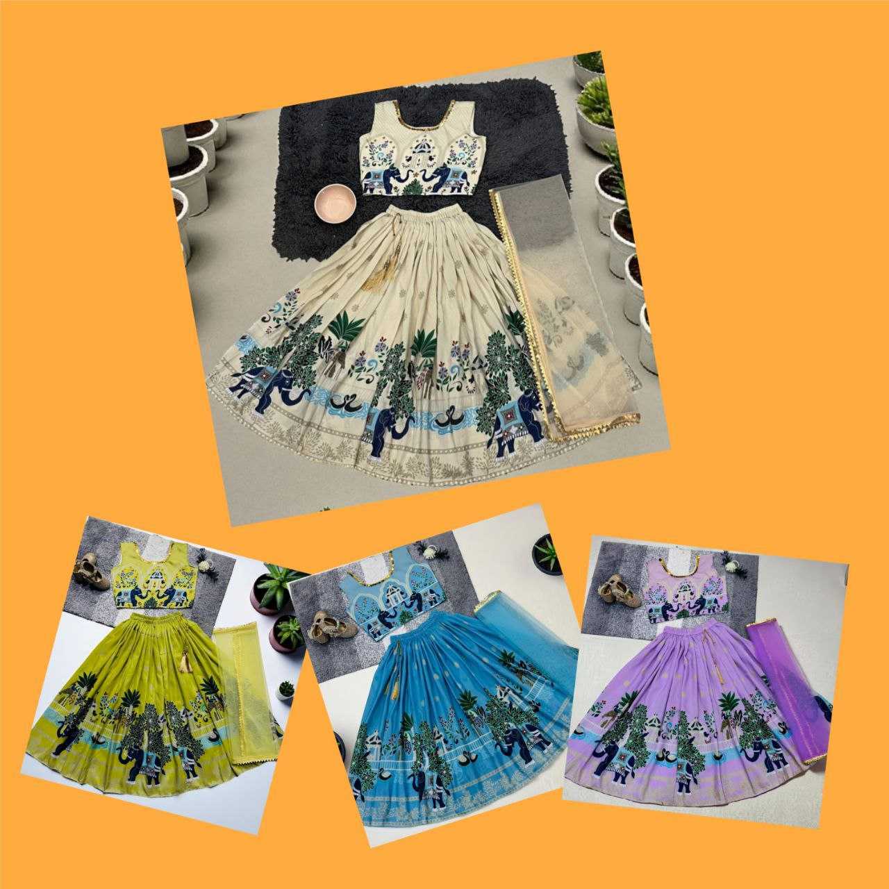 Ynf Muslin KESH461 162 Kids Wear Wholesale Kids Lehenga Kids Ethnic Wear Kids Diwali Clothes Manufacturer- Kids Exports