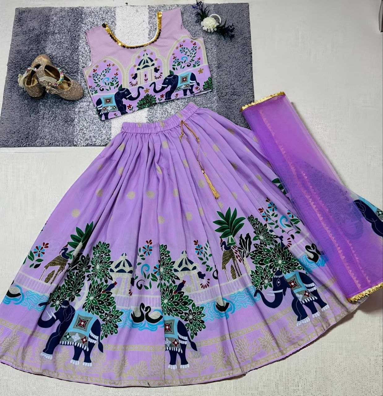 Ynf Muslin KESH461 162 Kids Wear Wholesale Kids Lehenga Kids Ethnic Wear Kids Diwali Clothes Manufacturer- Kids Exports