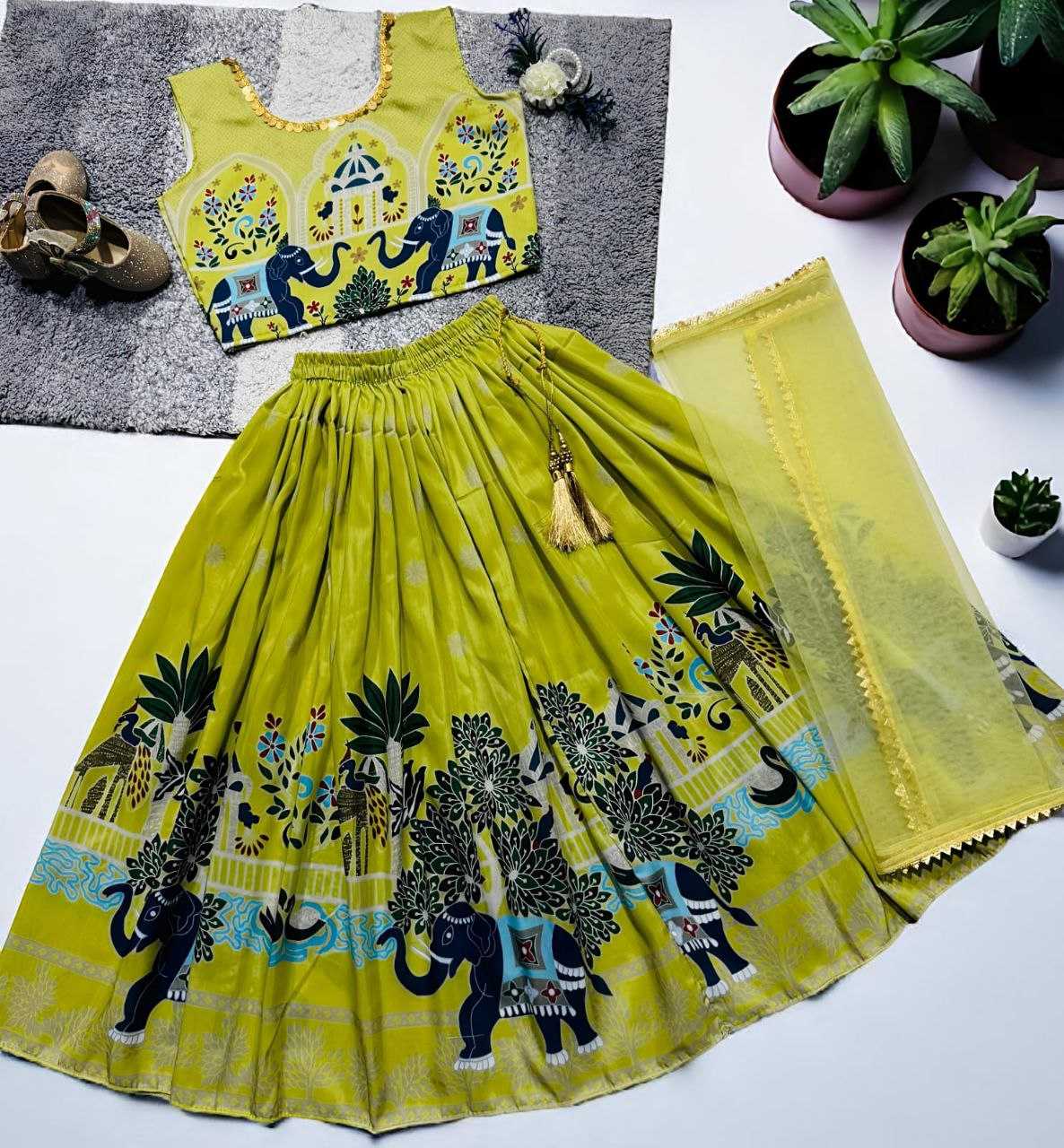 Ynf Muslin KESH461 162 Kids Wear Wholesale Kids Lehenga Kids Ethnic Wear Kids Diwali Clothes Manufacturer- Kids Exports