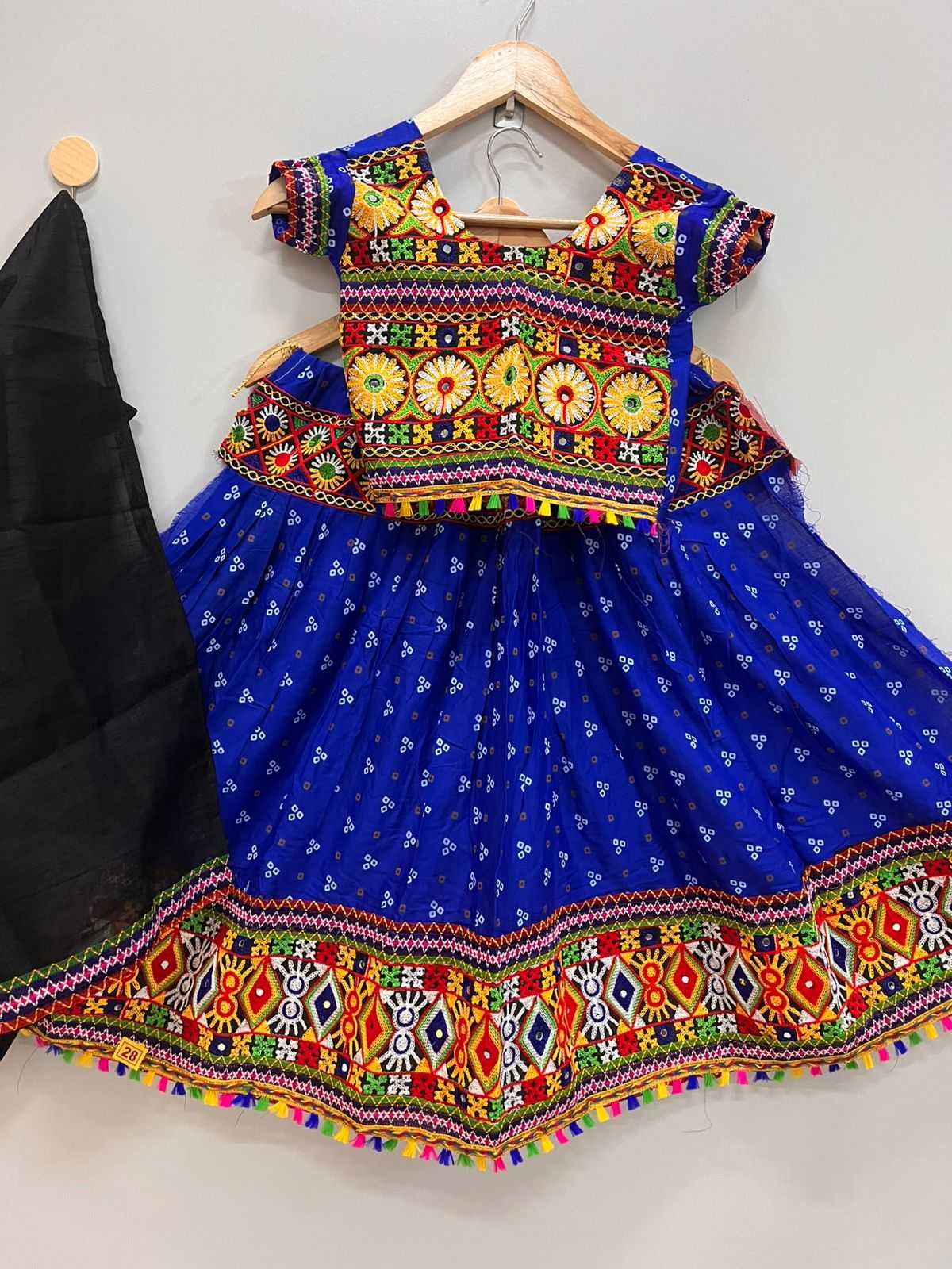 Ynf Pure Cotton RIN235 kidsNavratri Kids Wear Festive Collections Wholesale Kids Lehenga Kids Navratri Outfits Navratri Dresses Manufacturer- Kids Exports