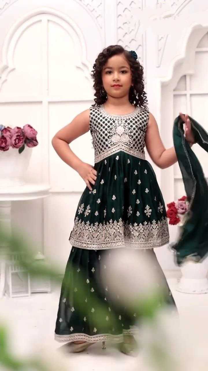 Ynf Chinon KESH167 QUEEN Kids Wear Wholesale Kids Sharara Kids Festive Wear Kids Diwali Clothes Manufacturer- Kids Exports