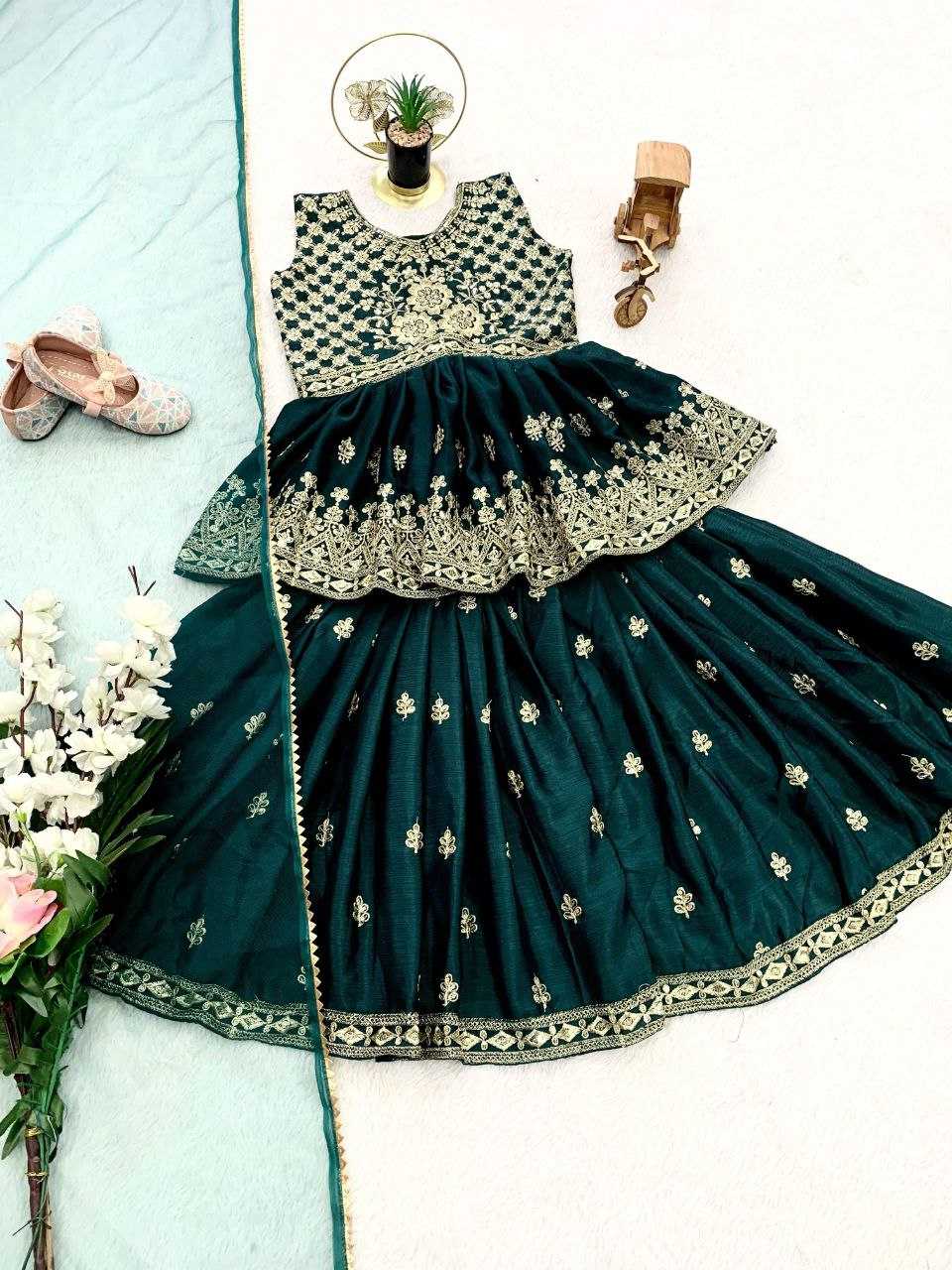 Ynf Chinon KESH167 QUEEN Kids Wear Wholesale Kids Sharara Kids Festive Wear Kids Diwali Clothes Manufacturer- Kids Exports