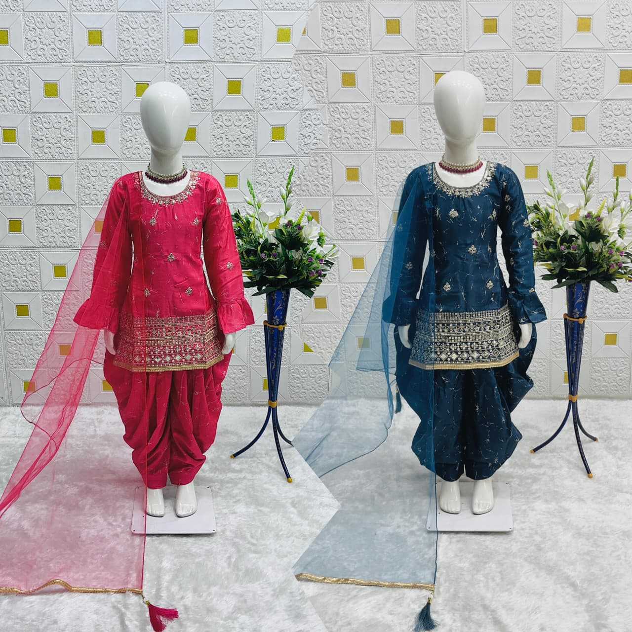 Ynf Chinon Silk KESH481 KAVYA Kids Wear Wholesale Kids Suit Kids Ethnic Wear Kids Festive Wear Manufacturer- Kids Exports