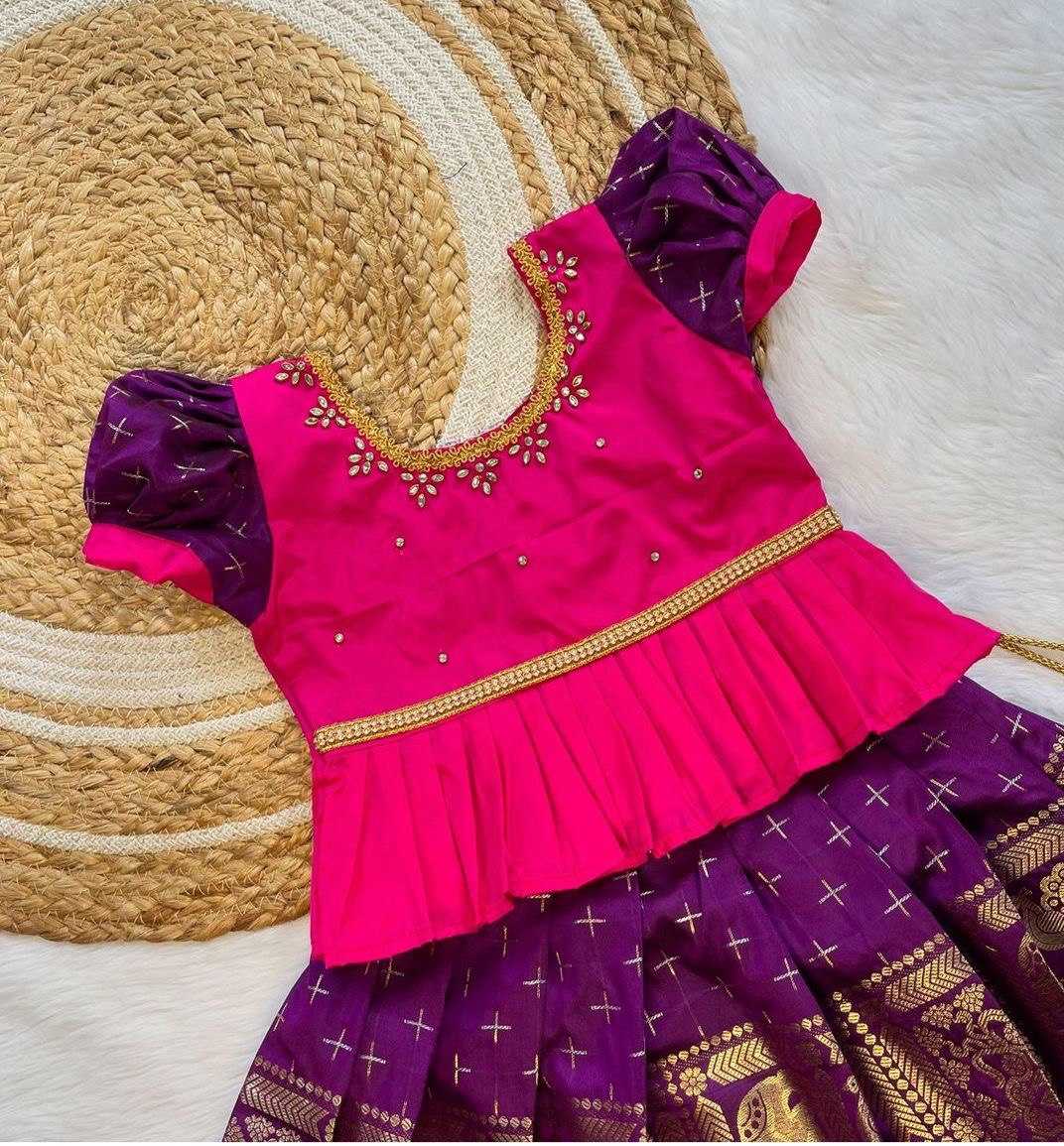 Ynf Banarasi Soft Silk RIN235 BANARAS Kids Wear Festive Collections Wholesale Kids Lehenga Kids Festive Wear Baby Girl Lehenga Manufacturer- Kids Exports