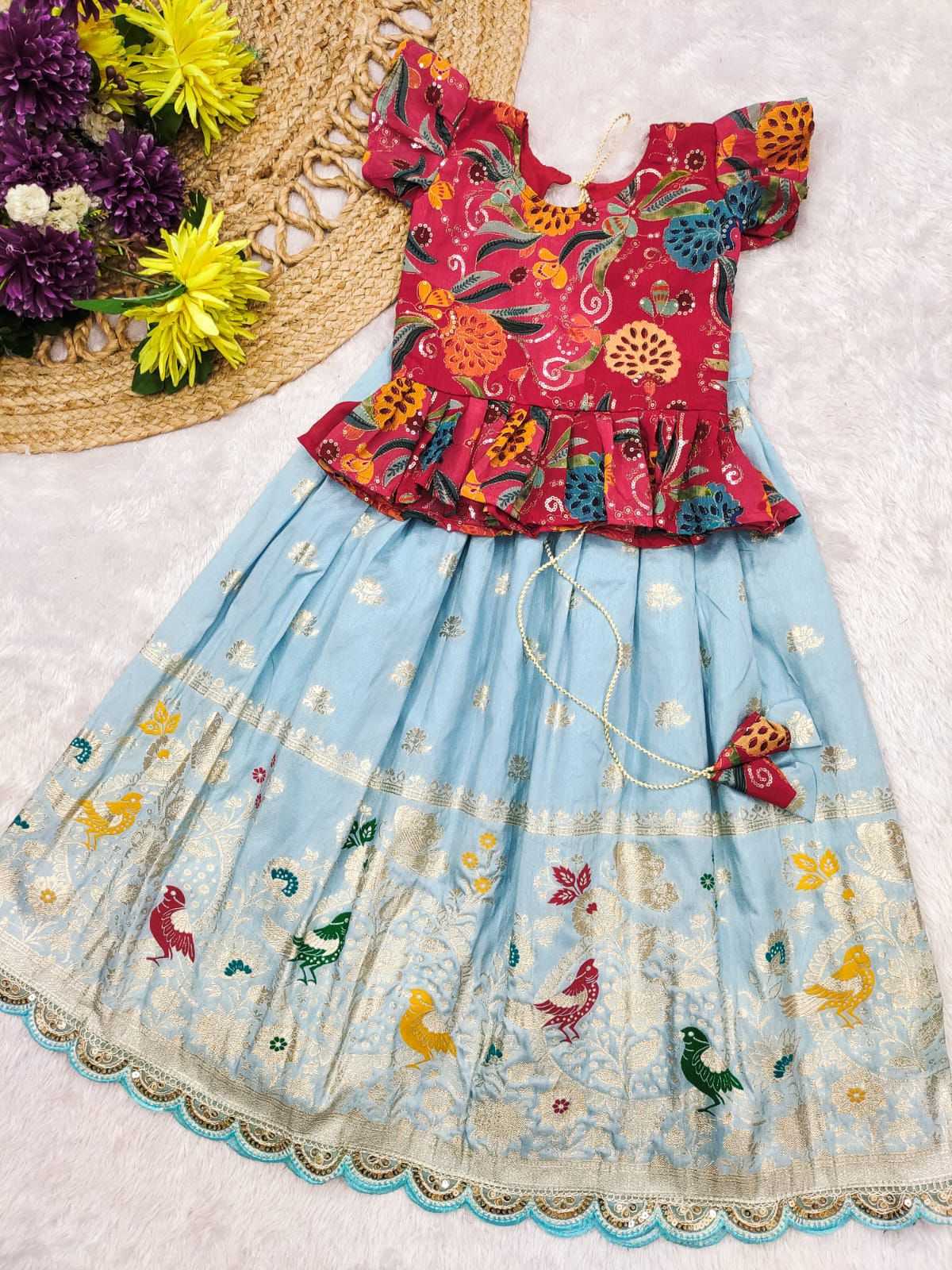 Ynf Crepe RIN235 SANVI Kids Wear Festive Collections Wholesale Girls Frock Kids Festive Wear Kids Party Wear Ethnic Manufacturer- Kids Exports