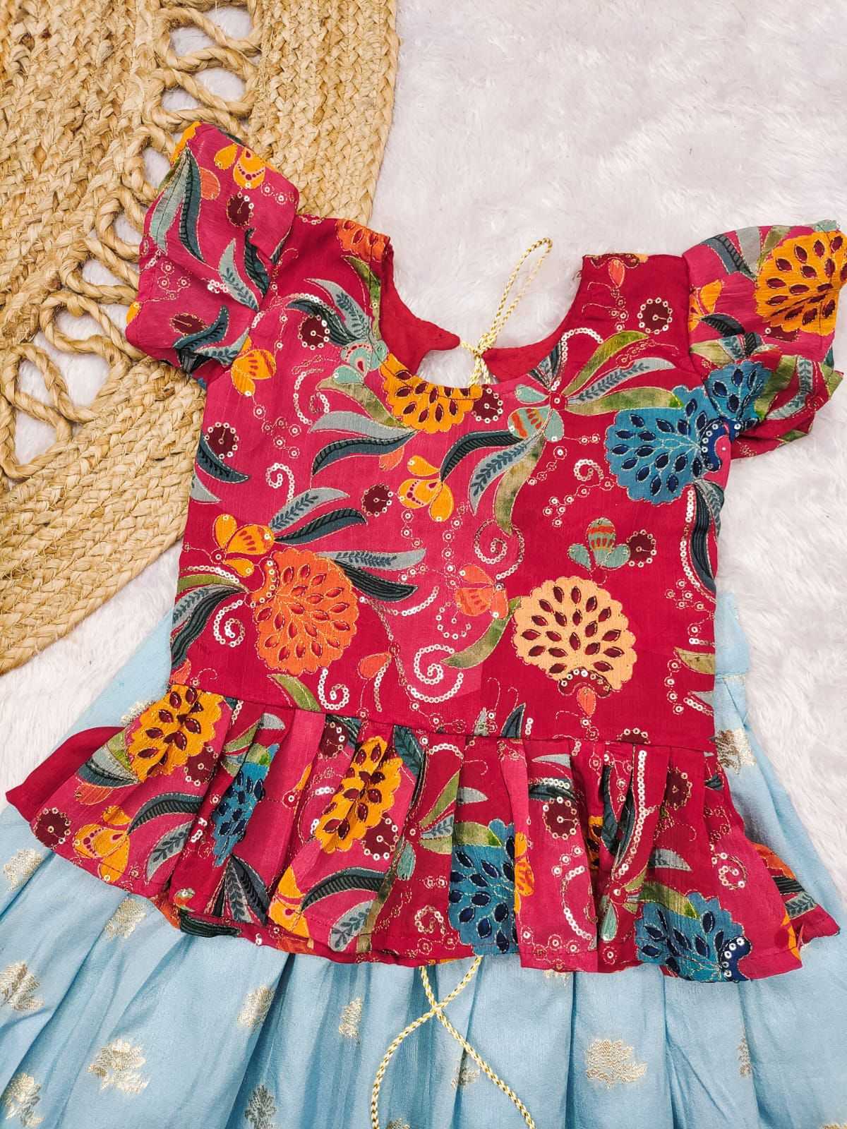 Ynf Crepe RIN235 SANVI Kids Wear Festive Collections Wholesale Girls Frock Kids Festive Wear Kids Party Wear Ethnic Manufacturer- Kids Exports