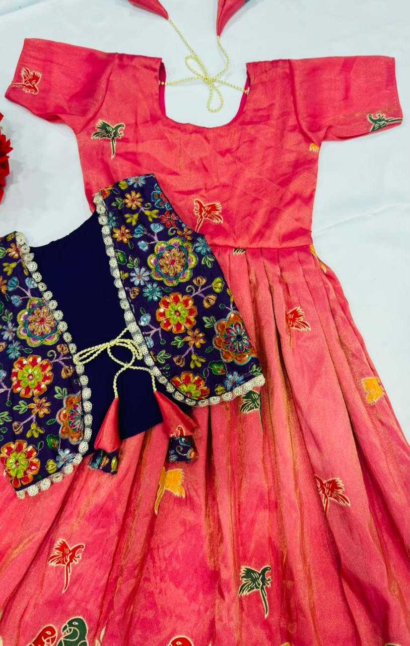 Ynf Crepe RIN235 SHAAT Kids Wear Festive Collections Wholesale Kids Gown Kids Ethnic Gowns Kids Festive Wear Manufacturer- Kids Exports