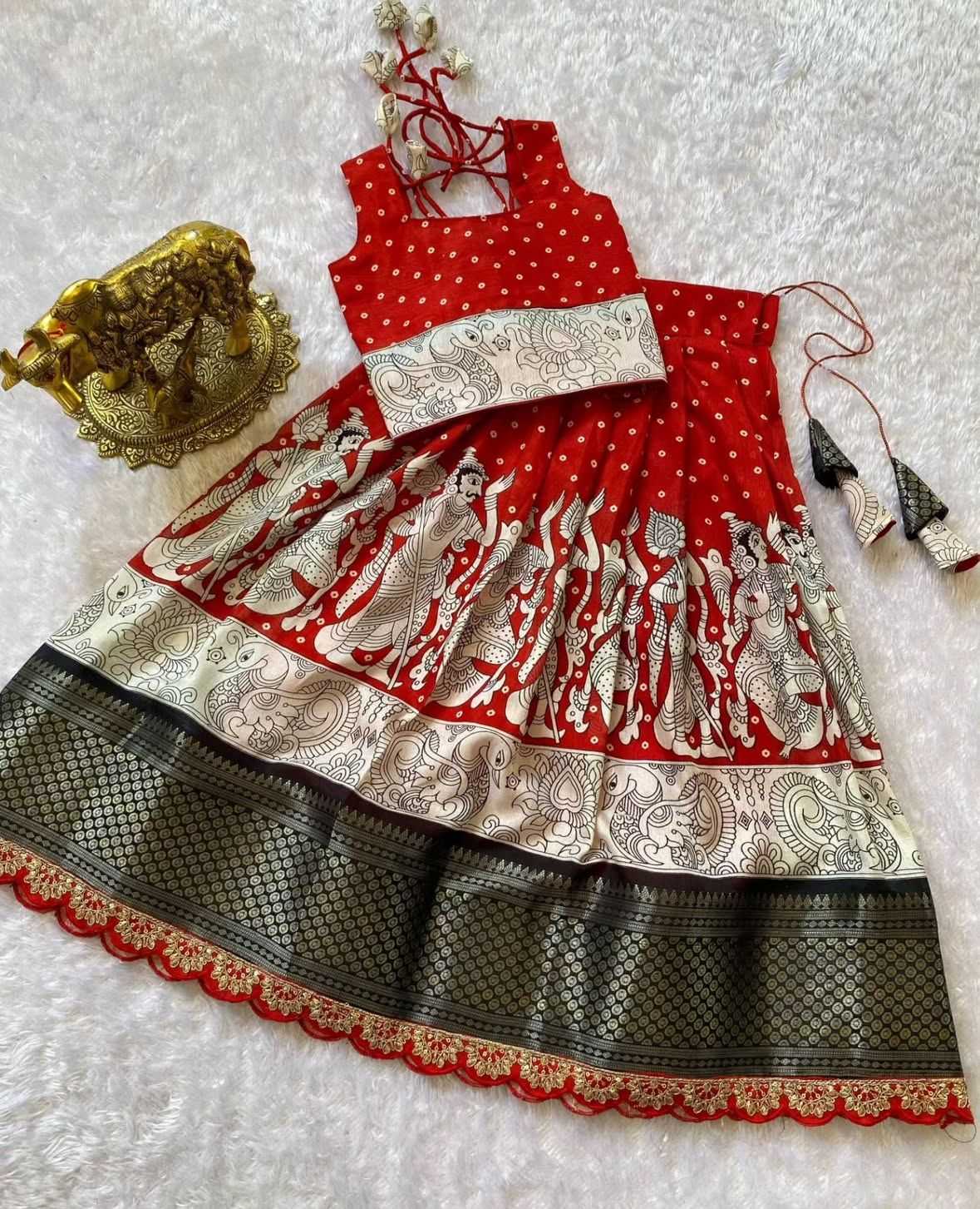 Ynf Dola Silk RIN235 sober Kids Wear Festive Collections Wholesale Kids Ethnic Wear Kids Festive Wear Kids Party Wear Ethnic Manufacturer- Kids Exports
