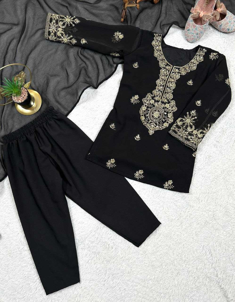 Ynf Faux Georgette KESH167 KAJAL Kids Wear Festive Collections Wholesale Kids Suit Embroidered Frock Ethnic Dresses For Kids Manufacturer- Kids Exports