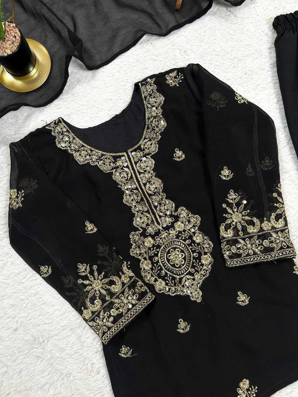 Ynf Faux Georgette KESH167 KAJAL Kids Wear Festive Collections Wholesale Kids Suit Embroidered Frock Ethnic Dresses For Kids Manufacturer- Kids Exports