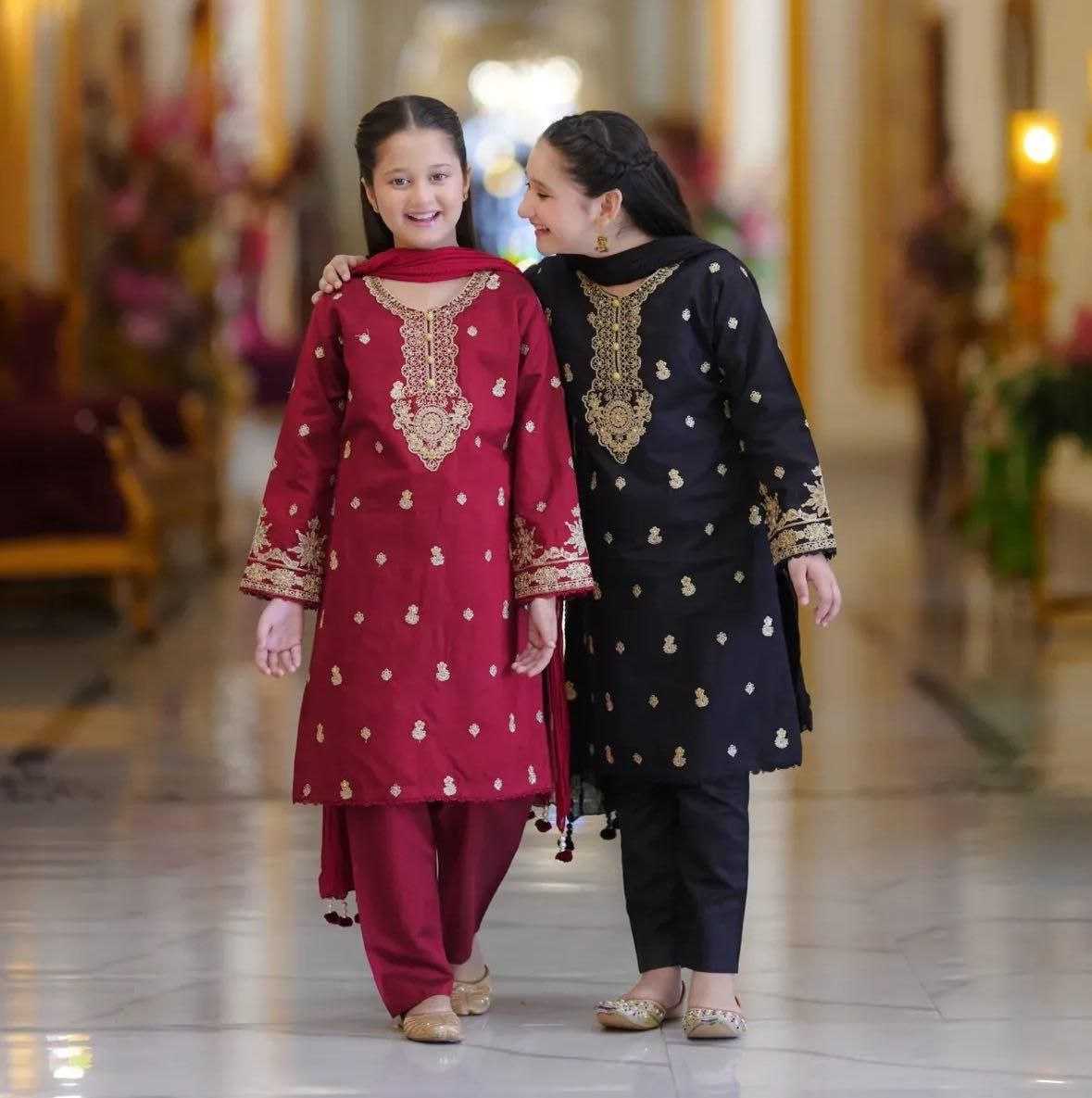 Ynf Faux Georgette KESH167 KAJAL Kids Wear Festive Collections Wholesale Kids Suit Embroidered Frock Ethnic Dresses For Kids Manufacturer- Kids Exports